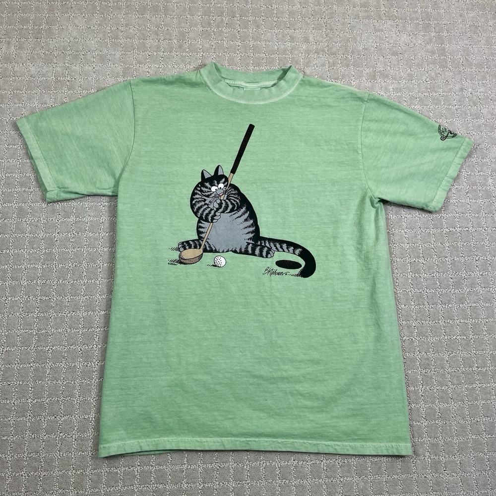 Vintage B. Kilban Cat Golf Double Sided Hawaii Crazy Shirts Tshirt Size Medium